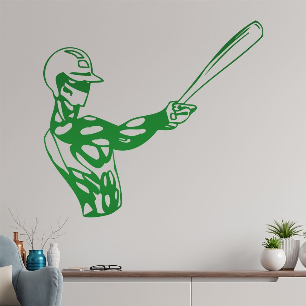 Baseball Spieler Wandtattoo in 6 Größen - Wandaufkleber Wall Sticker - Dekoration, Küche, Wohnzimmer, Schlafzimmer, Badezimmer