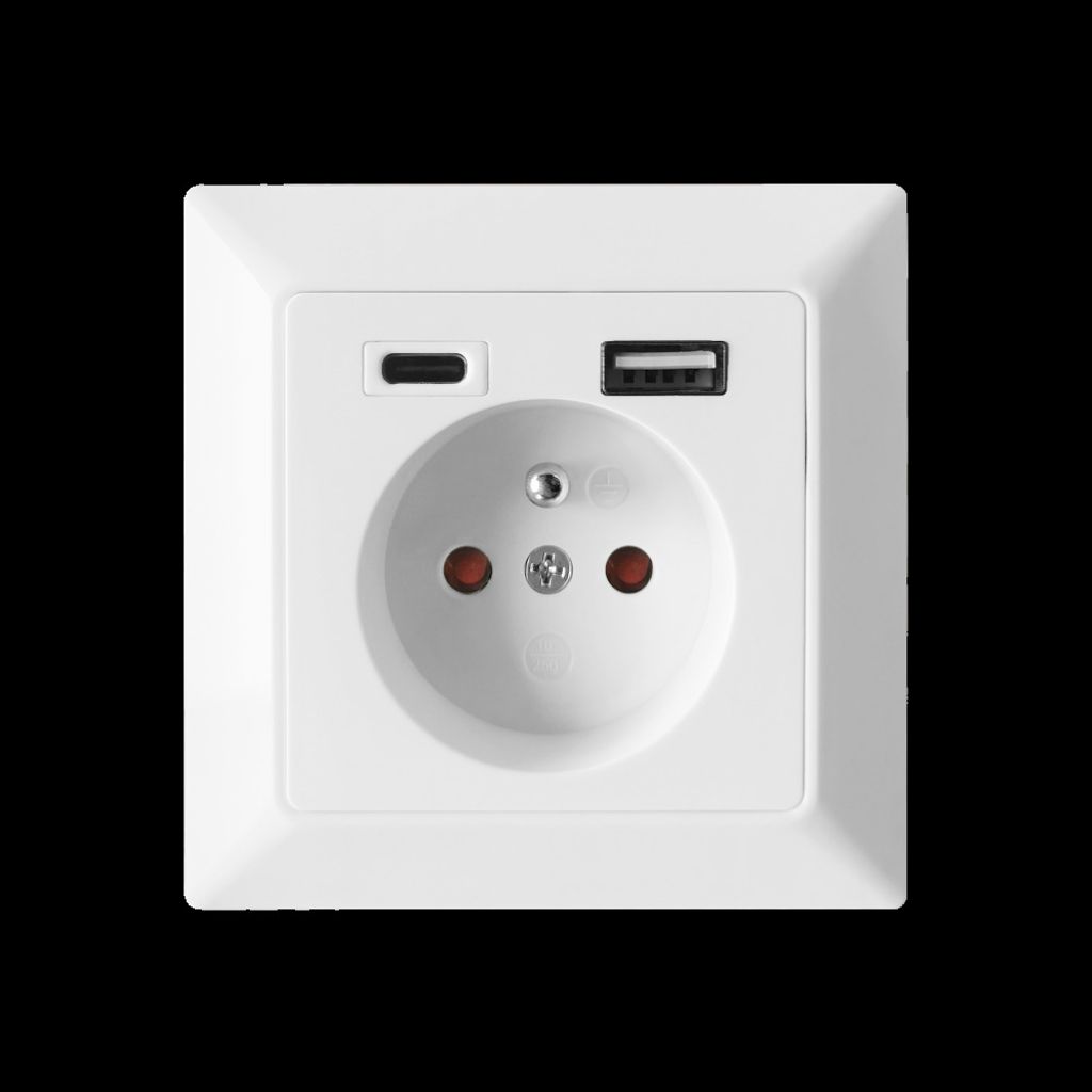 Orno jednozásuvka 2p+z, usb-a + usb-c Obrázok produktu 