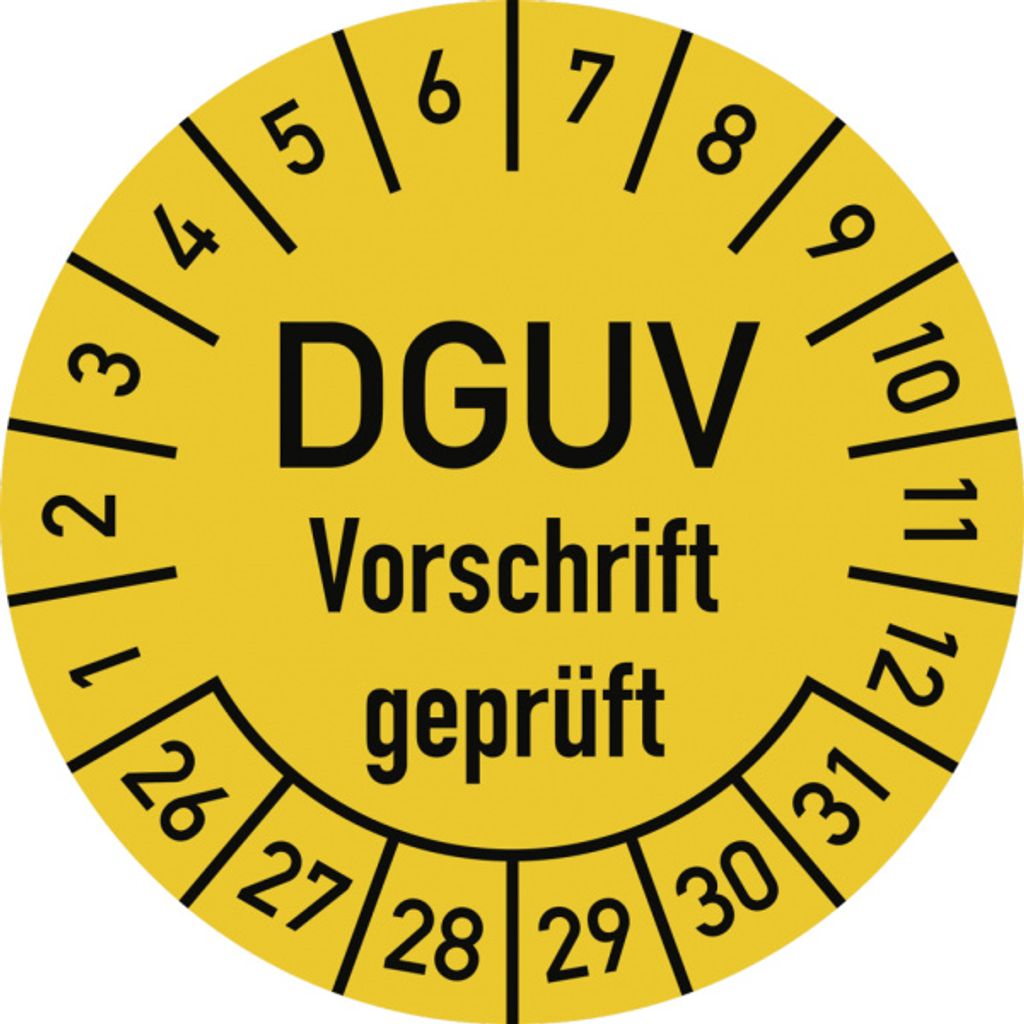 Dreifke Prüfplakette DGUV Vorschrift ,2026-2031,Dokumentenfolie,Ø30 m...