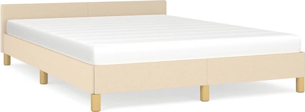 vidaXL Bettgestell ohne Matratze Creme 140x200 cm Stoff Produktbild 