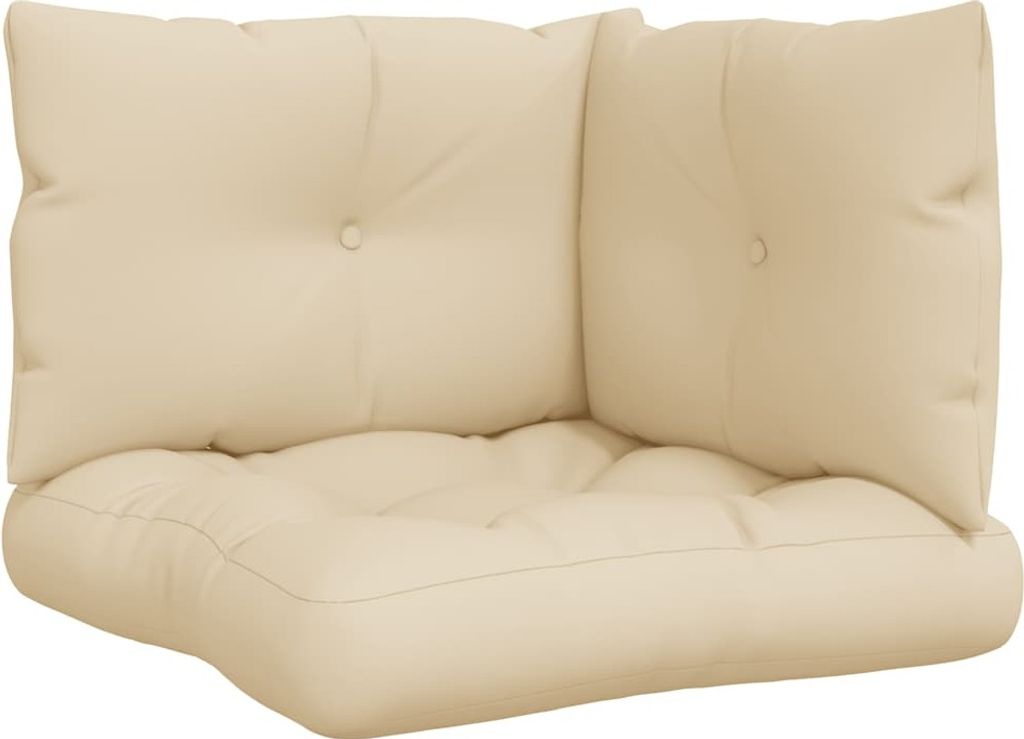 vidaXL Palettenkissen 3-tlg. Beige Stoff