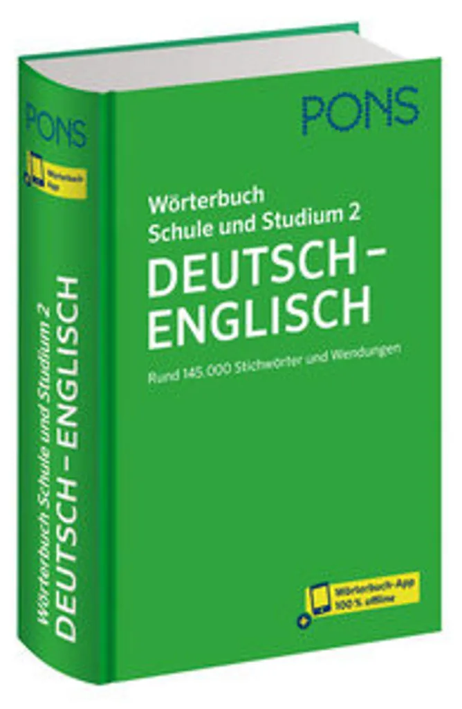 Grand Dictionnaire Allemand-Anglais PONS pour Scolaires et Étudiants