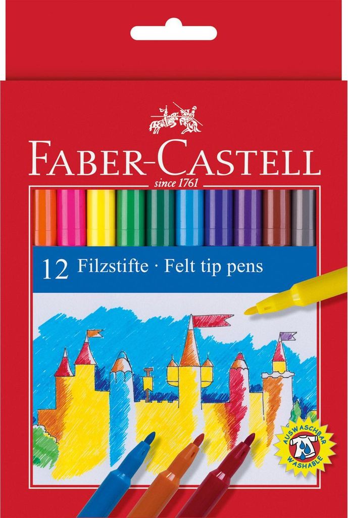 FABER-CASTELL Fasermaler 12er Kartonetui