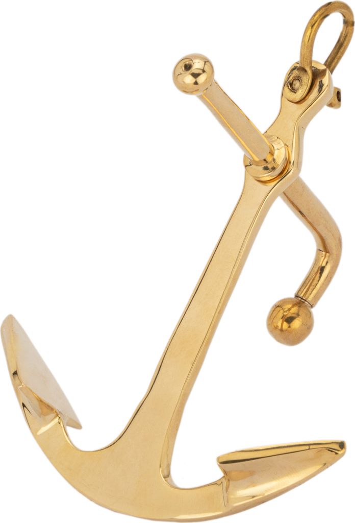 NKlaus Nautischer Stockanker mit Schäkel aus Messing 13x9,5cm Maritime Dekoration 14966