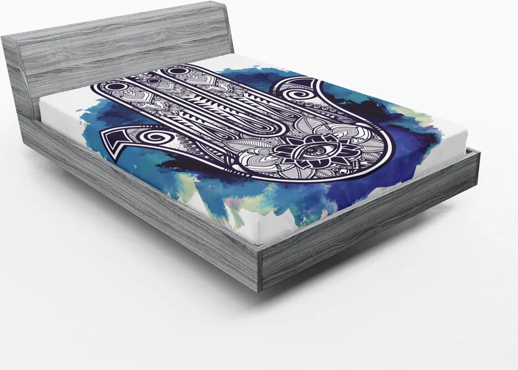 ABAKUHAUS Drap-Housse Ethnique 180x200 cm aux Motifs Mystiques d'Orient