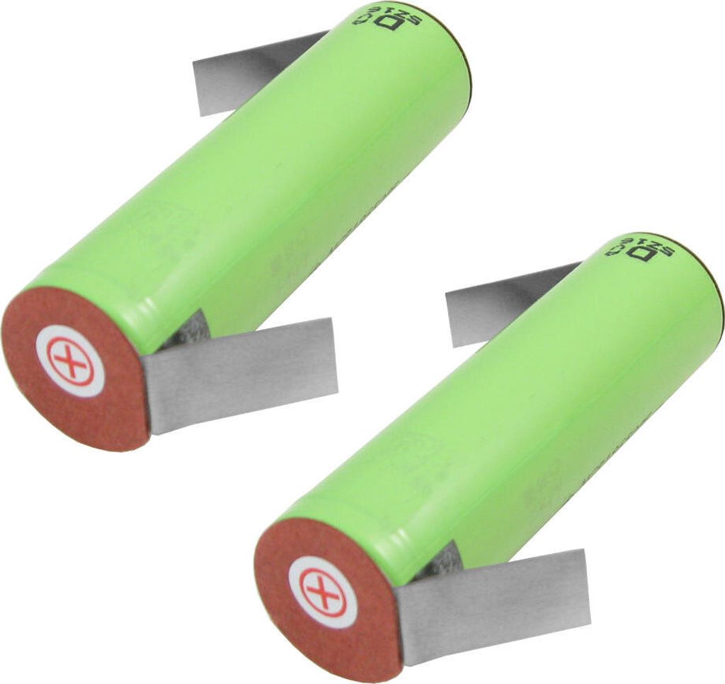 Trade-Shop 2x Panasonic NCR18650PF mit Z-Lötfahne versetzt Lithium-Ion Akku Zelle 2900mAh 3,6V/3,7V 10A Entladestrom Flat-Top Flach