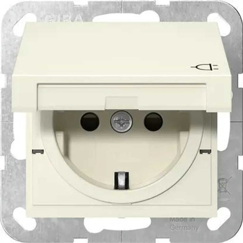 Prise de Courant de Sécurité GIRA System 55 SCHUKO 441401 Crème