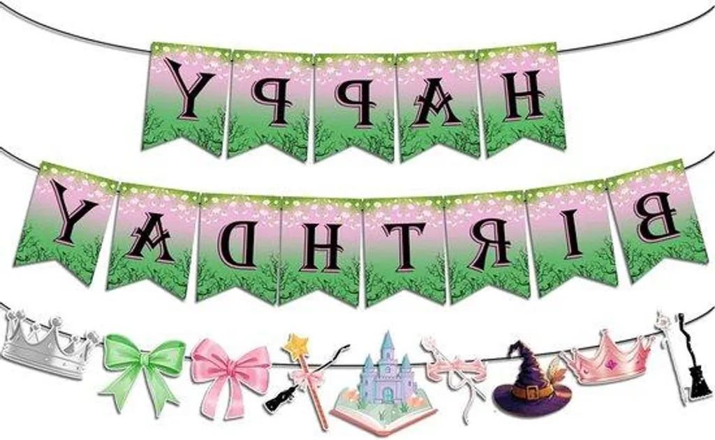 Banderole Halloween Happy Birthday : Déco Murale Sans Stress Rose/Vert