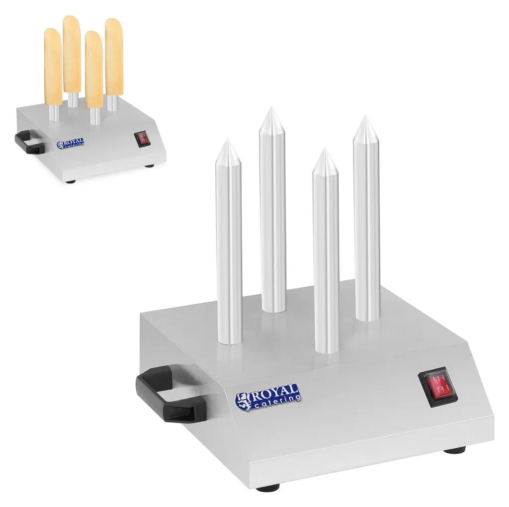 Grille-pain Hot-dog 4 Brochettes en Acier Inoxydable Haute Performance