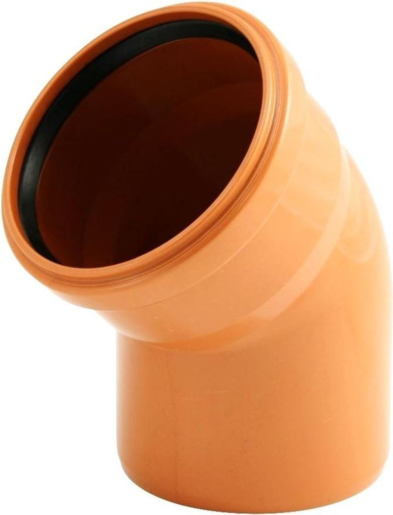 KG Abwasserrohr Bogen Abflussrohr Kanalrohr PVC DN 100/110 Neigung 45°