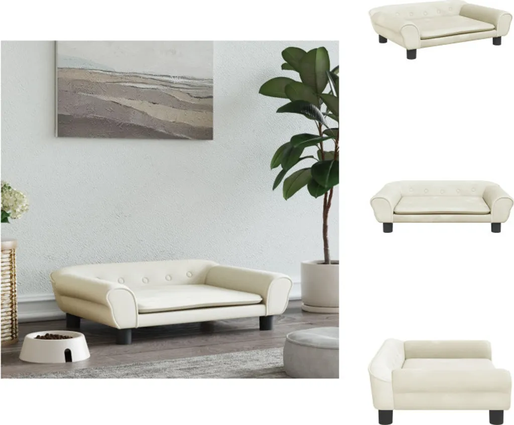 Divanetto per Cani velluto Crema 70x48 cm vidaXL - Eleganza e Comfort
