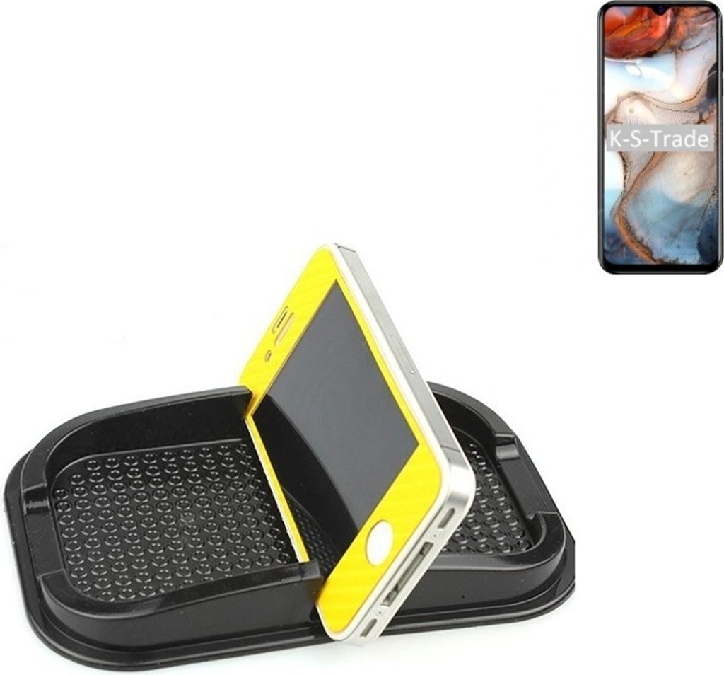 K-S-Trade Auto Anti Rutsch Matte Smartphone-Halter kompatibel mit Blackview A60 Plus Haft Pad Armaturenbrett Handy-Halterung Silikon