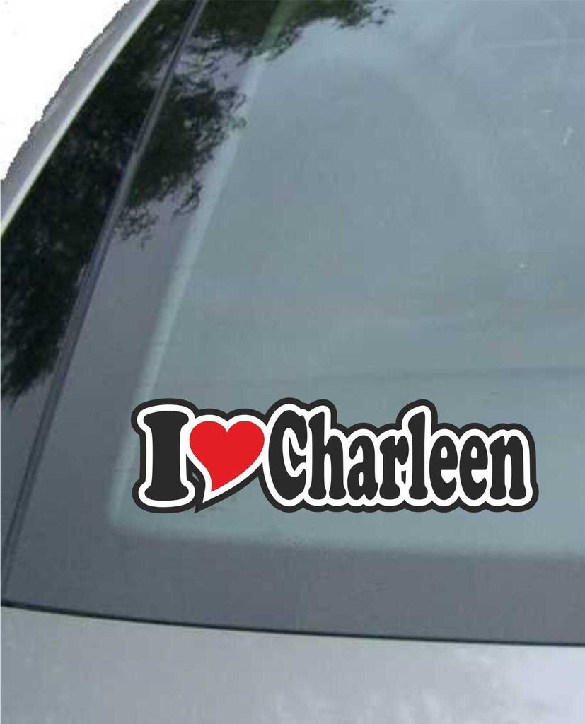 INDIGOS UG - Aufkleber / Autoaufkleber - I Love Heart - Ich liebe mit Herz 15 cm - I LOVE Charleen- Auto LKW Truck - Sticker mit Namen vom Mann Fra...