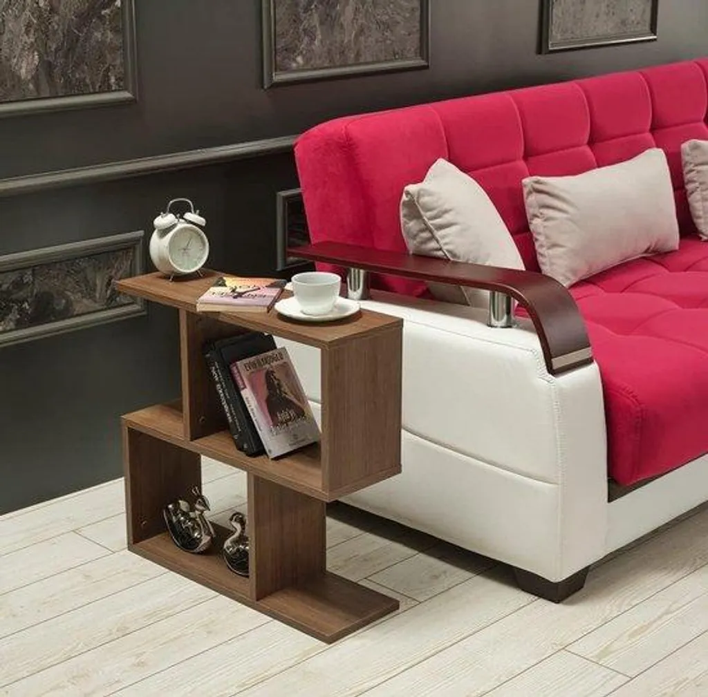 Table d'appoint en noyer 60x60x20 cm - Table basse design pour salon