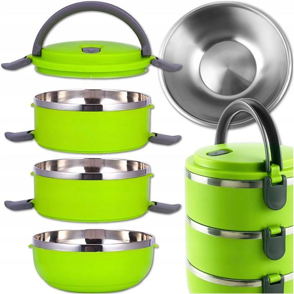Thermo Lunchbox 3 Etagen 2,1 L – Edelstahl Produktbild 