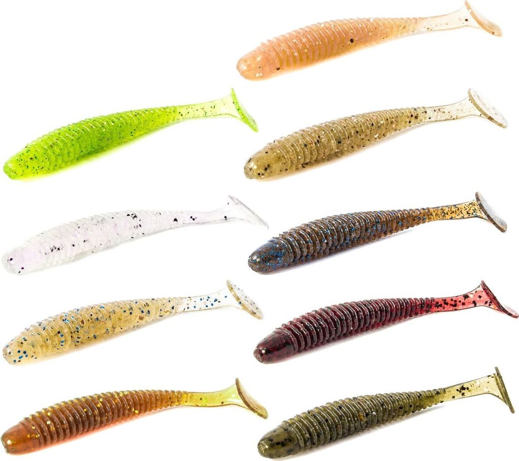 Noike Wobble Shad 2' 5,1cm - 12 Gummifische, Noike Farbe:Motoroil Gold UV