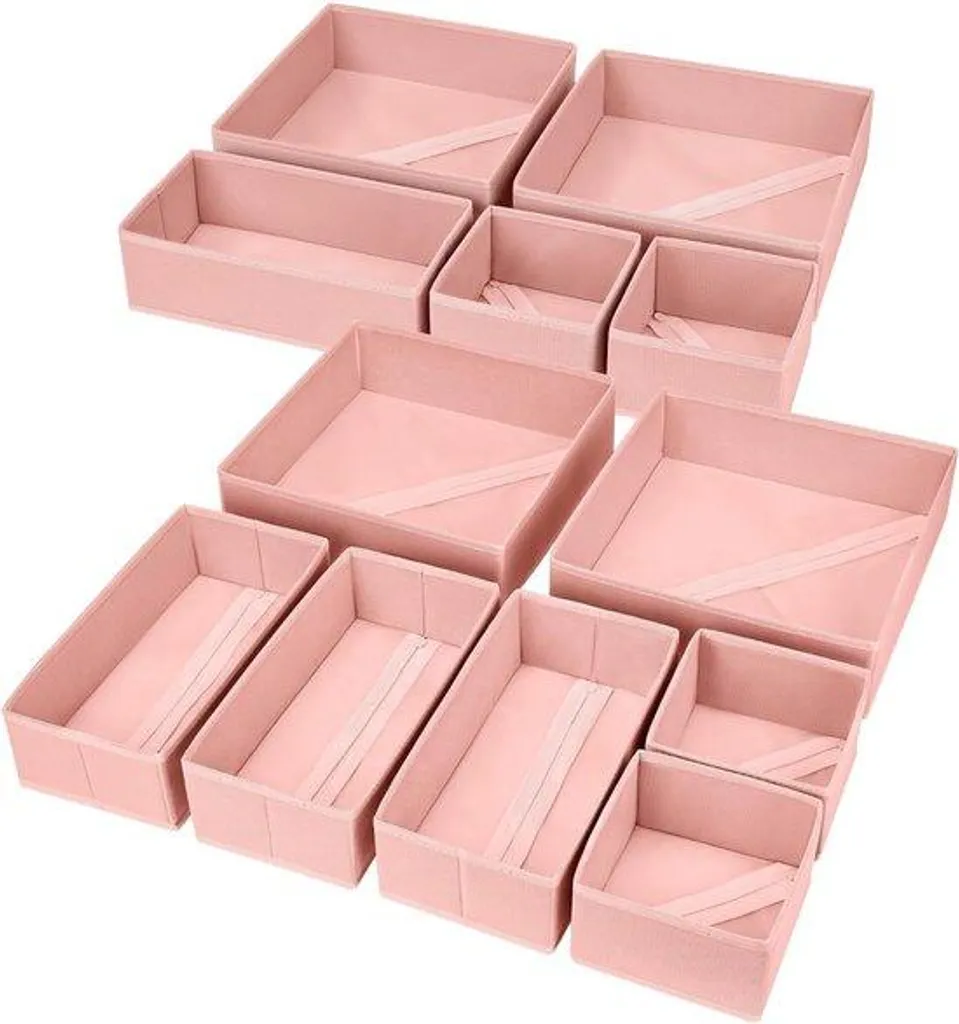 Rangement sous-vêtements et soutiens-gorge rose pour dressing rangé