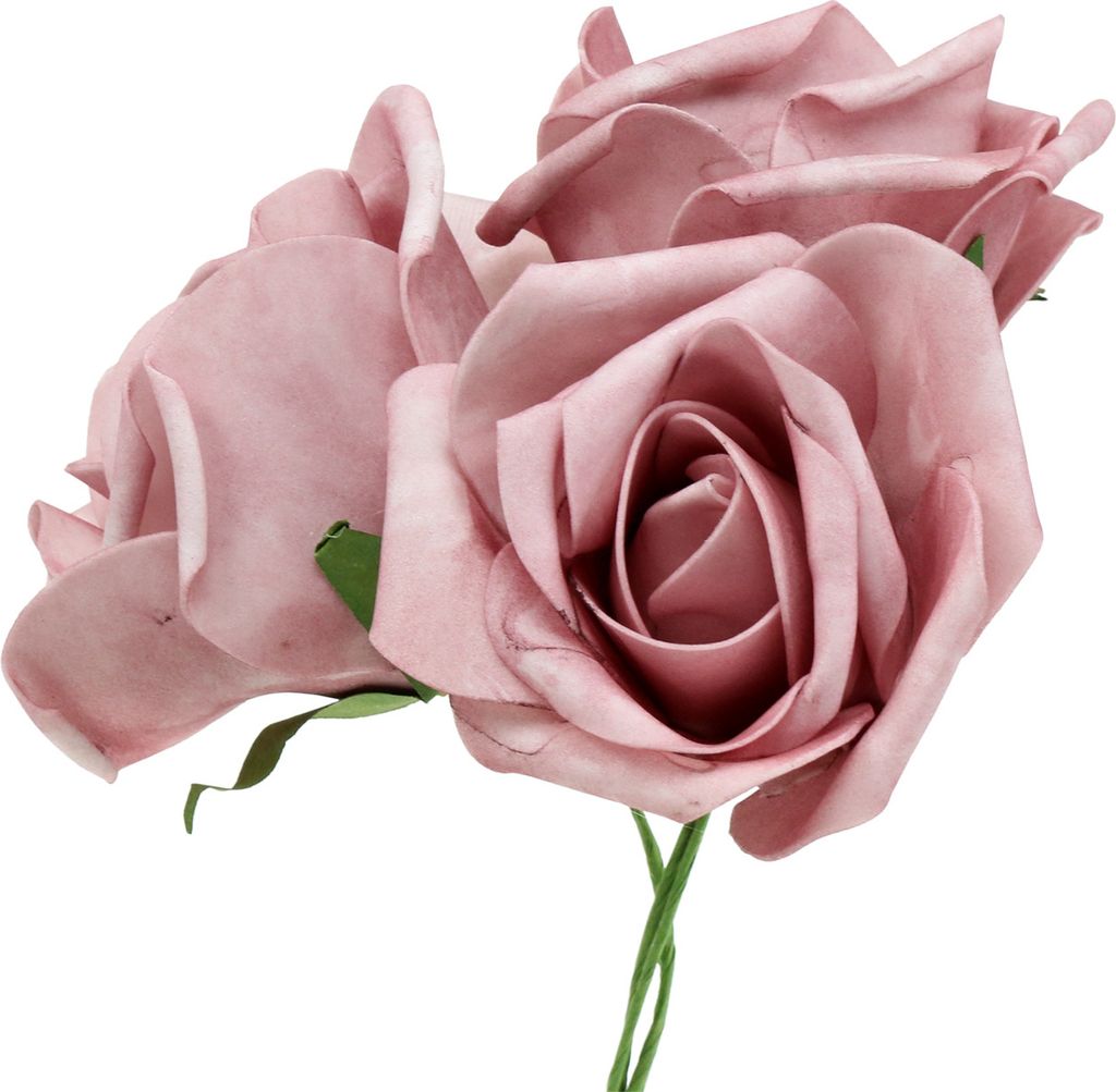 Schaum-Rose Ø10cm Altrosa 8 St Floristikdeko, 8 Stück