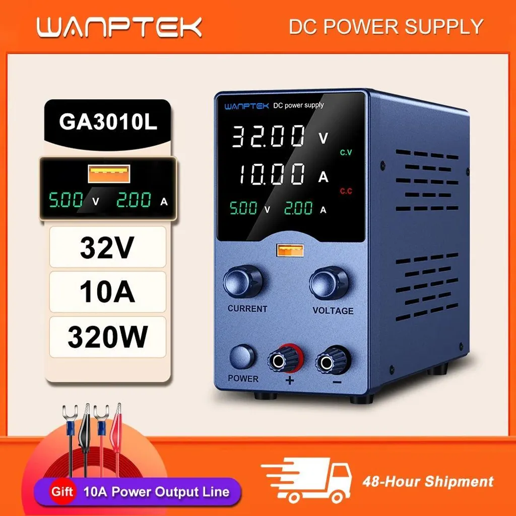 Alimentation stabilisée réglable GA3010L - Transformateur DC bleu