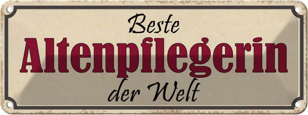 vianmo Blechschild 10x27 cm beste Altenpflegerin der Welt Beruf Arbeit