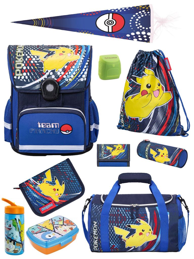 Pokemon Schulranzen Set 10-teilig Pikachu Schultasche 1. Produktbild 