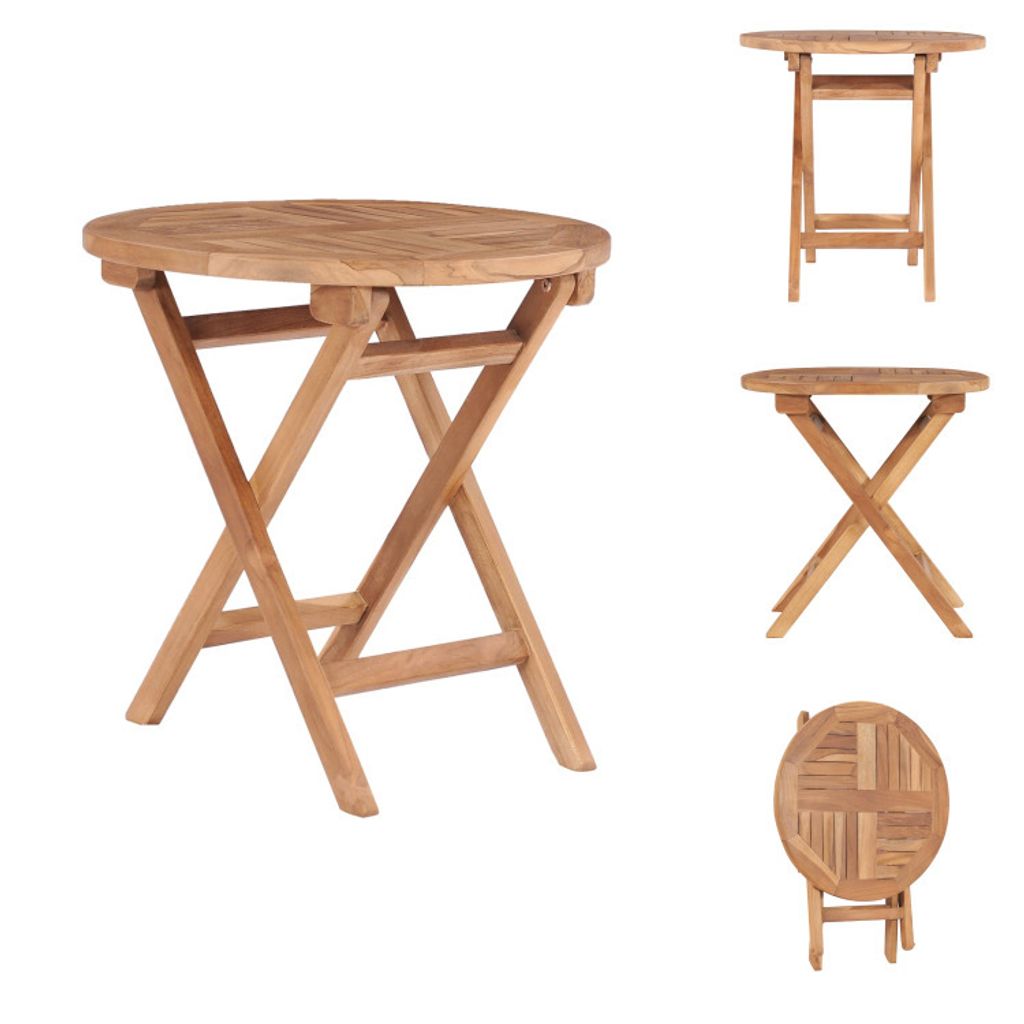vidaXL Klappbarer Gartentisch 45 cm Teak Massivholz - Gartentische
