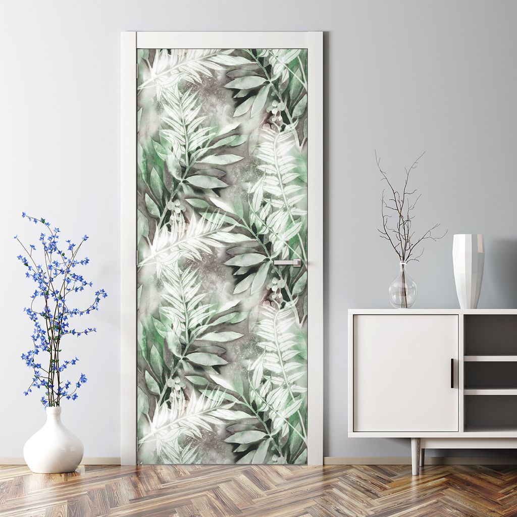 Dekorative Türposter Klebefolie selbstklebend Wandaufkleber Blätter Tropische 77 x 200 cm