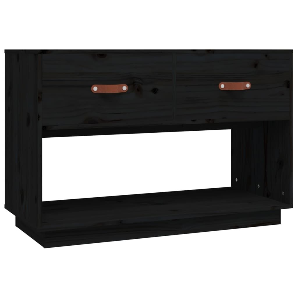 "SALE 2026"TV-Schrank - TV-Regal - Fernsehkommode - Schwarz 90x40x60 cm Massivholz Kiefer - TV-Lowboard DE2106511