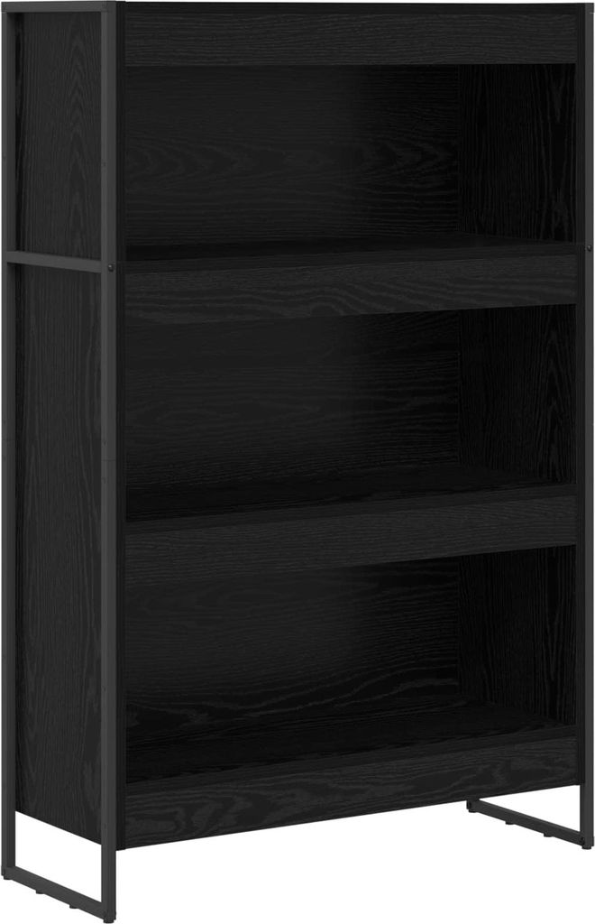 Bücherregal Schwarz Eichen-Optik 80 x 30 x 155 cm Holzwerkstoff
