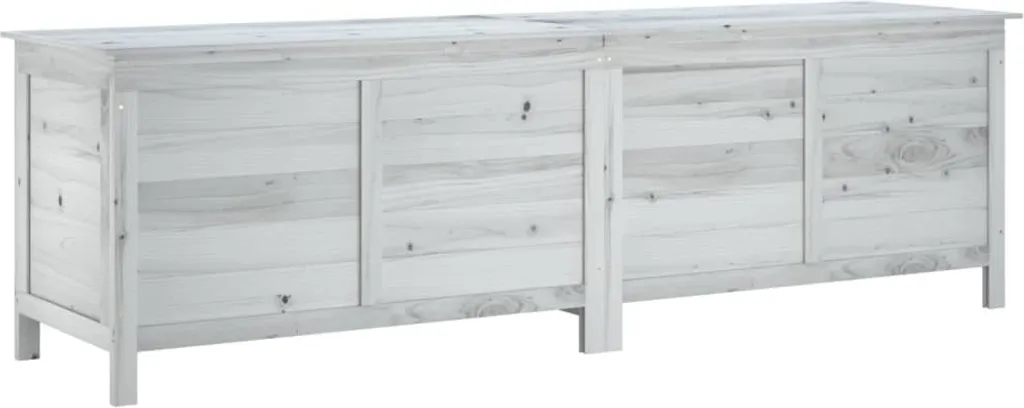 Coffre de jardin en bois massif blanc avec grande capacité de stockage