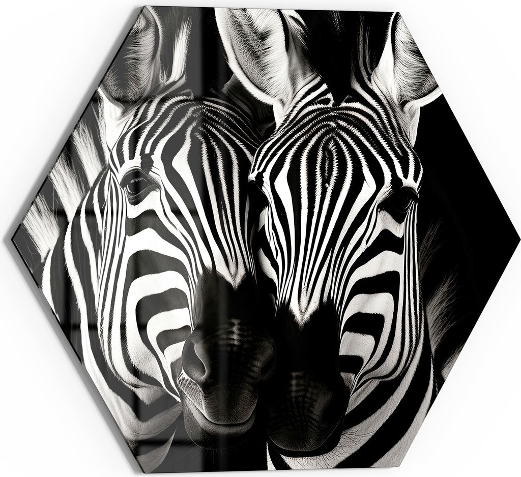 DEQORI Glasbild Echtglas 40x35 cm 'Zebra-Sinfonie' Wandbild Bild modern Deko