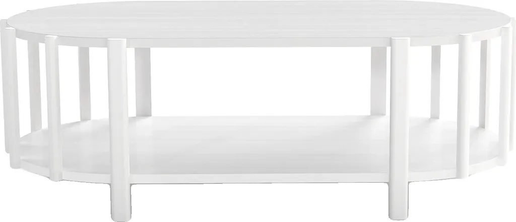 Table basse ovale en bois MDF pour ranger le salon et gagner de la place