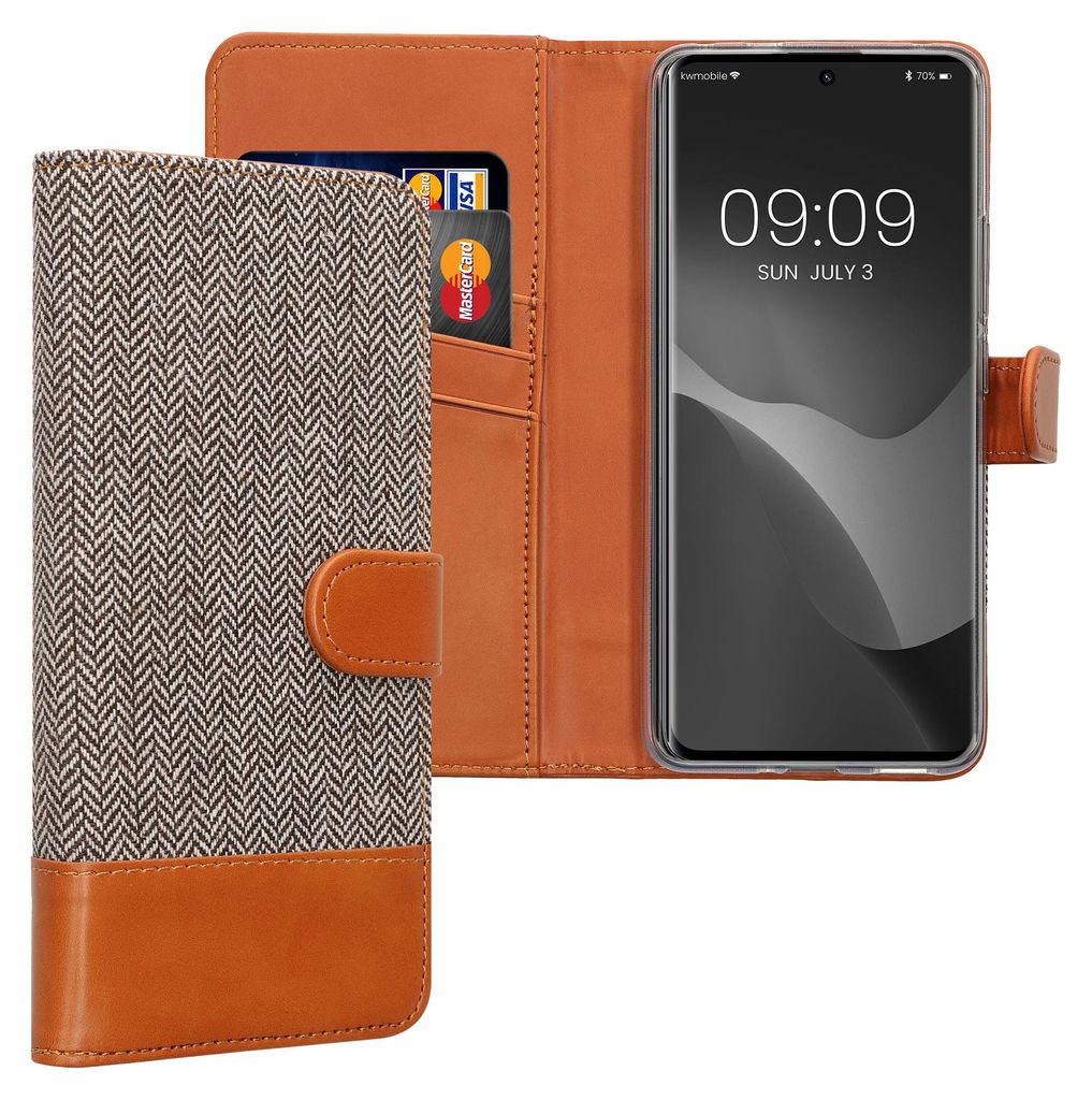 kwmobile Wallet Case kompatibel mit Xiaomi Redmi Note 14 Pro+ 5G / Redmi Note 14 Pro Plus 5G - Hülle mit Ständer - Handyhülle Kartenfächer Hell...