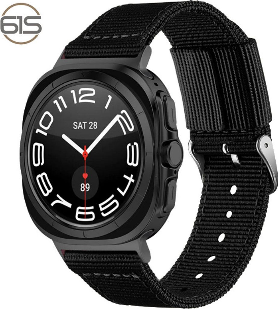 INF Nylon-Uhrenarmband für Samsung Watch 7 Ultra 22 mm Schwarz