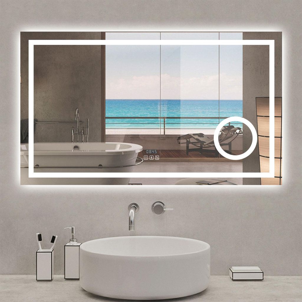 Miroir de salle de bain LED 120x70cm tricolore anti-buée + Image du produit 