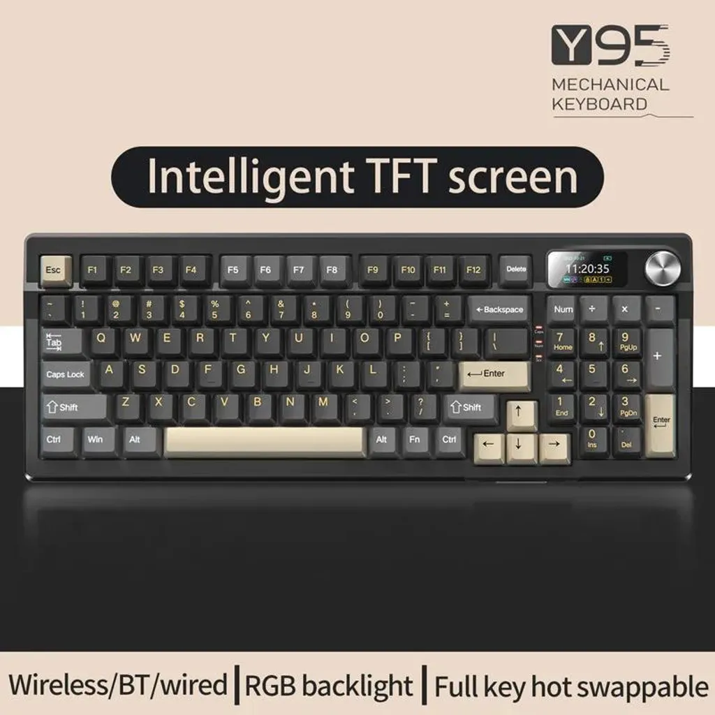 Clavier mécanique Y95 Bluetooth 88 touches Vert olive pour Bureau