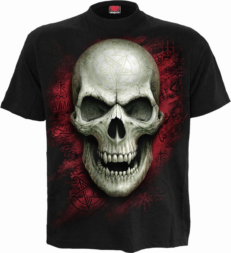 Spiral - Gothic Runes - Glow In The Dark - Front Print T-Shirt Black S