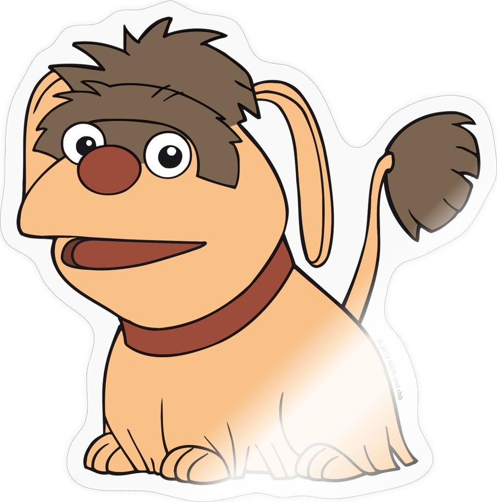 Spreadshirt Sandmännchen Und Seine Freunde Hund Moppi Sticker Aufkleber, 10 x 10 cm, Transparent glänzend