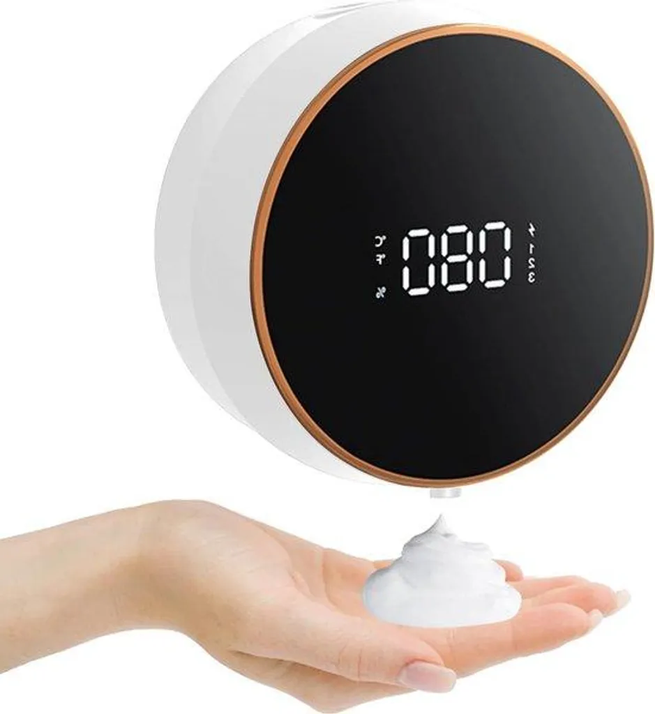 Distributeur automatique de gel hydroalcoolique mural blanc rechargeable