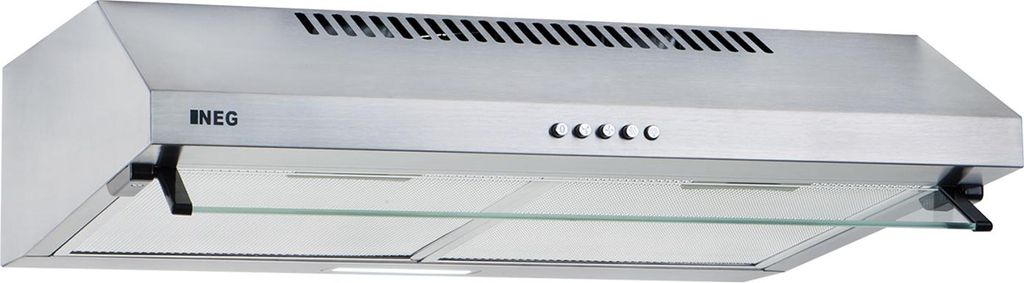 NEG Unterbau Dunstabzugshaube NEG15-AT+ 60cm mit Doppelmotor, 384 m³/h, Abluft & Umluft Farbe: silber