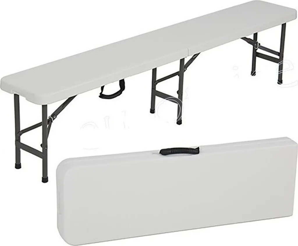 Ekspand Banc de Jardin 180 cm Blanc - Banc de Parc Robuste Résistant