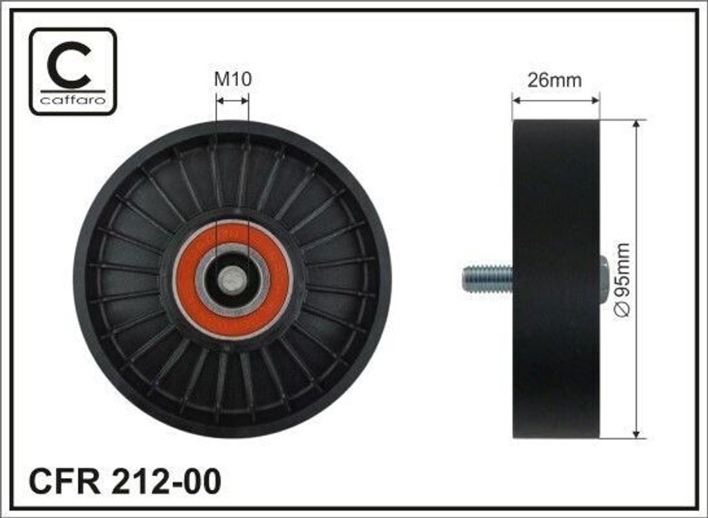 CAFFARO 212-00 Umlenkrolle Keilrippenriemen 95mm für BMW 3 Limousine (E90) für HYUNDAI Tucson (TL, TLE) für KIA SPORTAGE (SL) für CHEVROLET