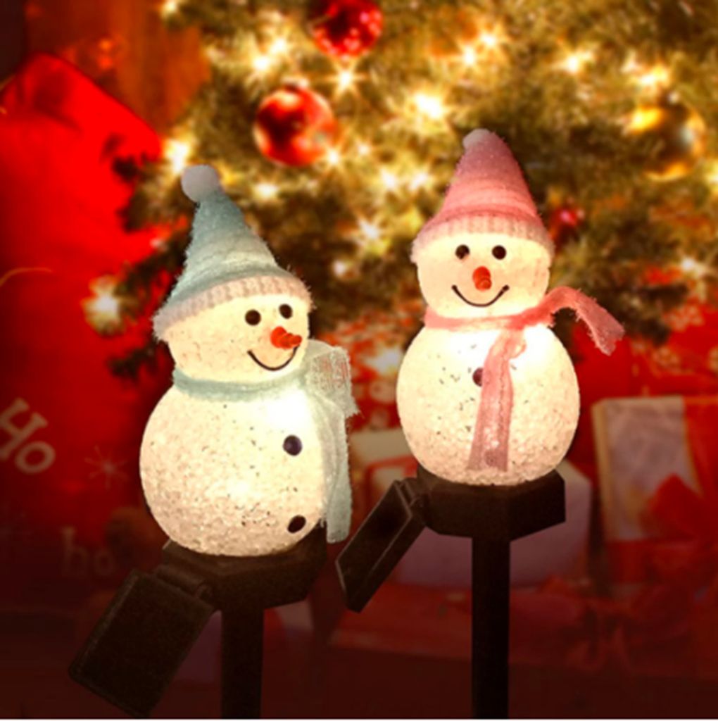 LED Solarlampe Weihnachten Leuchte Snowman Gartenlicht Leuchte Beleuchtung Deko