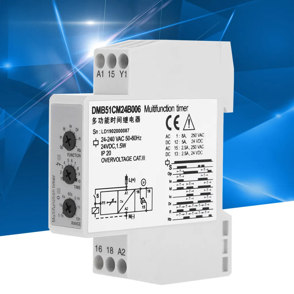 Relais de temporisation d'arrêt réglable 12V DC avec indicateur lumineux