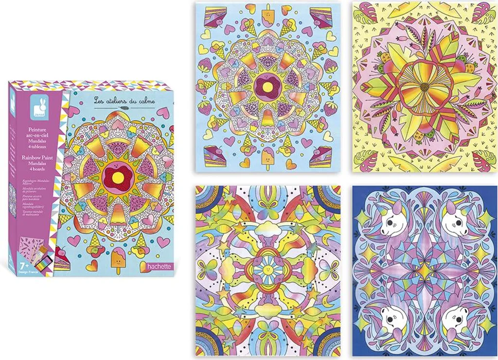 Kit de loisirs créatifs Mandala et peinture Arc-en-ciel pour enfant