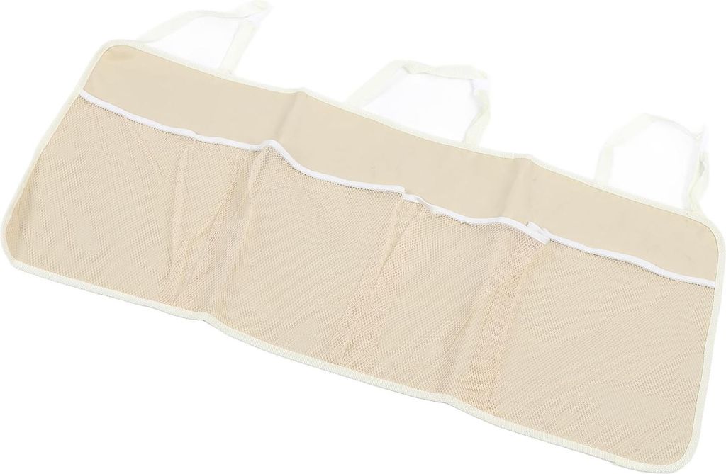 Beige Auto-Stuhl-Aufbewahrungstasche, SUV-Rücksitz-Kofferraum-Organizer, großes Fassungsvermögen, Oxford-Stoff, zum Aufhängen, Netztasche