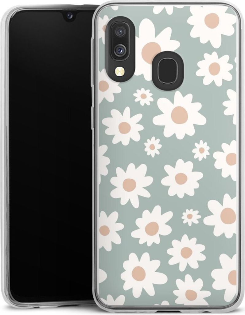 DeinDesign Slim Hülle für Samsung Galaxy A40 Silikon Case Ultra Dünn Handyhülle Blumen Gänseblume Muster