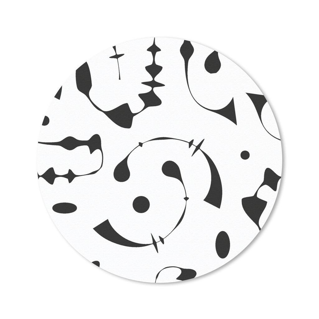 MuchoWow Mauspad Mousepad Linienkunst - Abstrakt - Schwarz und Weiß - Muster 30x30 cm - Mousepads - Maus Mat - Pad - Mausunterlage - Tischunterl...