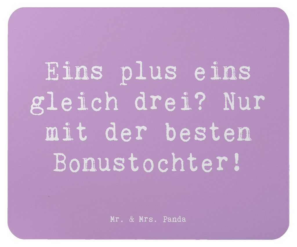 Mr. & Mrs. Panda Mauspad Spruch Beste Bonustochter - Lavendeltraum - Geschenk, Jubiläen, Mathematik, Liebe, Weihnachten, pc, Mousepad, laptop, Fam...