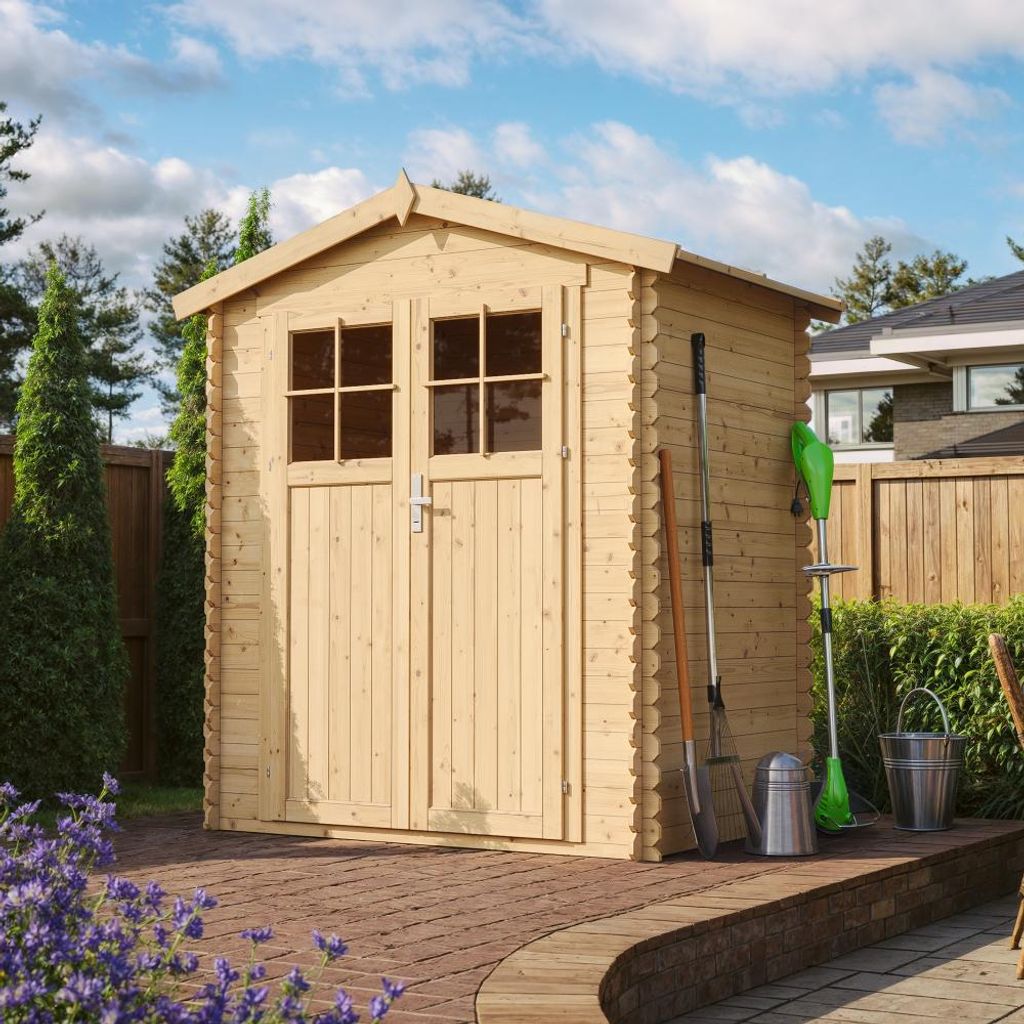 Holzhaus Gartenhaus TIMBELA M367F+M367G - mit Boden Imprägnierte B196xL136xH218 cm/ 1.98 m2